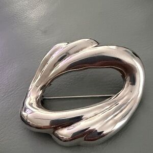 Stylish Silver-Toned Brooch